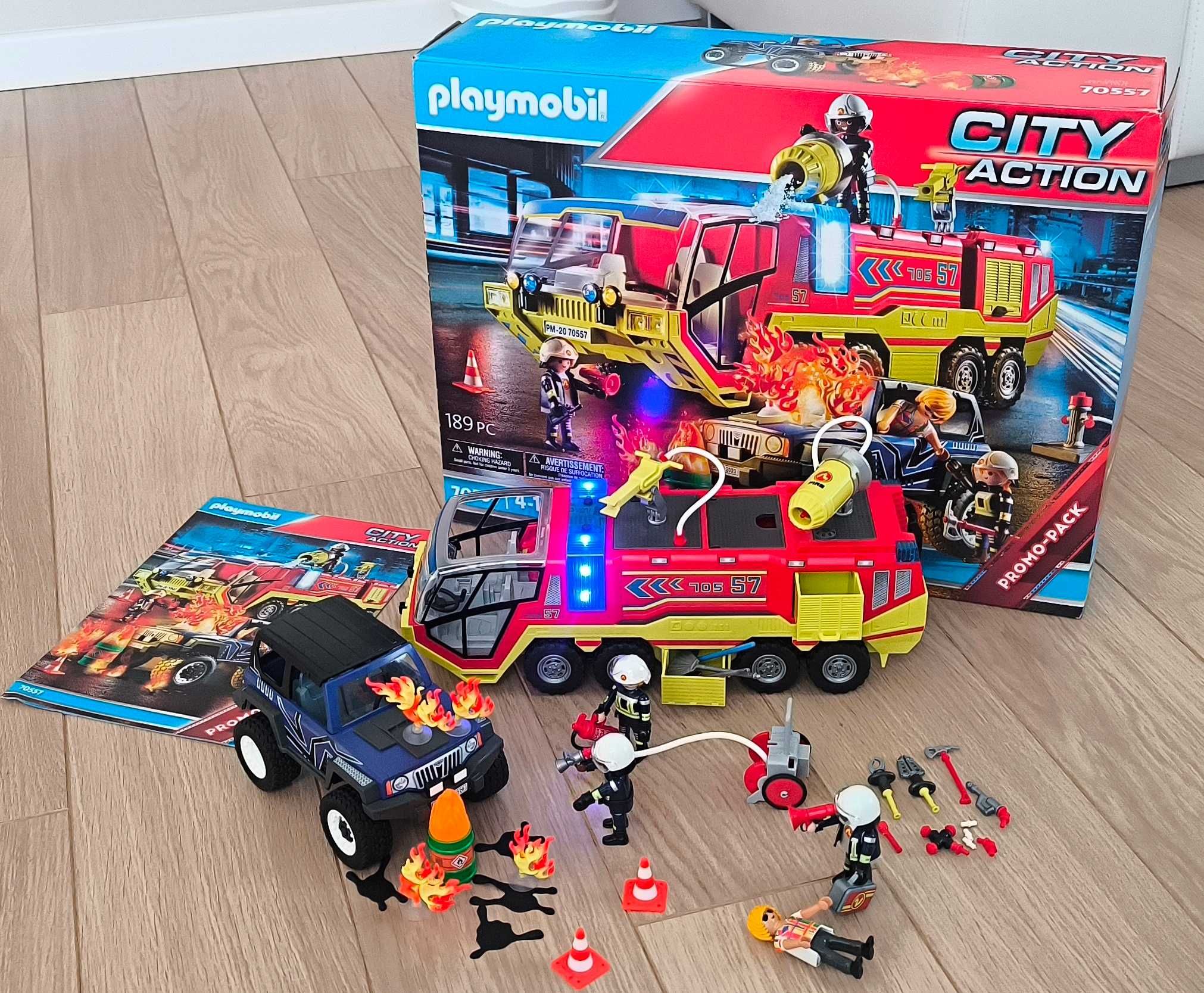 Playmobil 70557 CITY ACTION Straż pożarna z gaszonym pojazdem + bonus