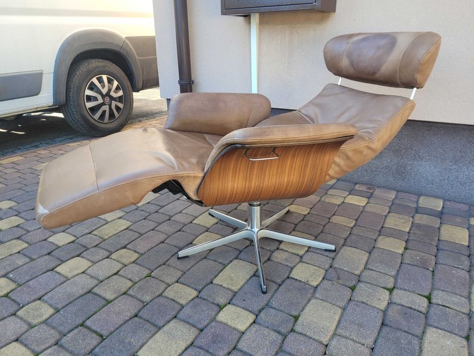 Szwedzki Fotel Gabinetowy / Biurowy Relaksacyjny Skóra Conform Design