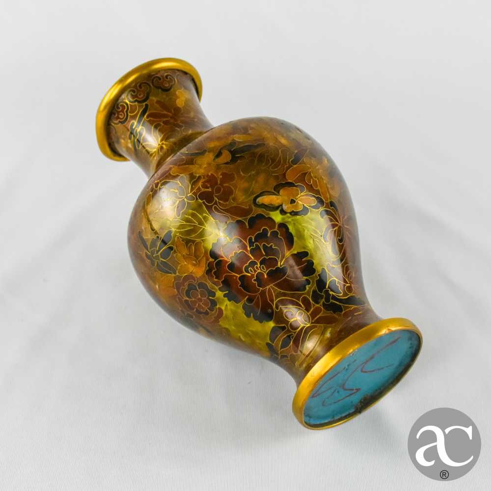 Jarra em Cloisonné, decorada com flores, circa 1960