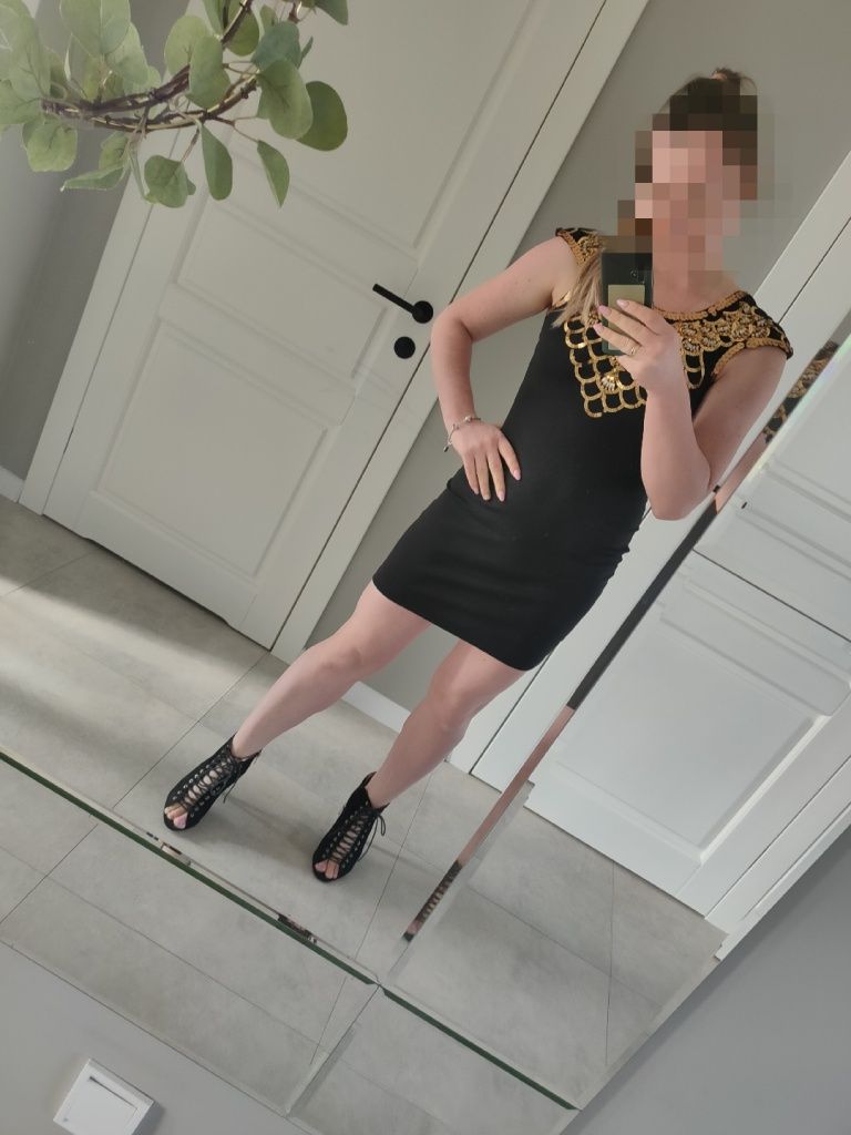 Sukienka mini Pixie lott lipsy London S 36 cekiny cekinami