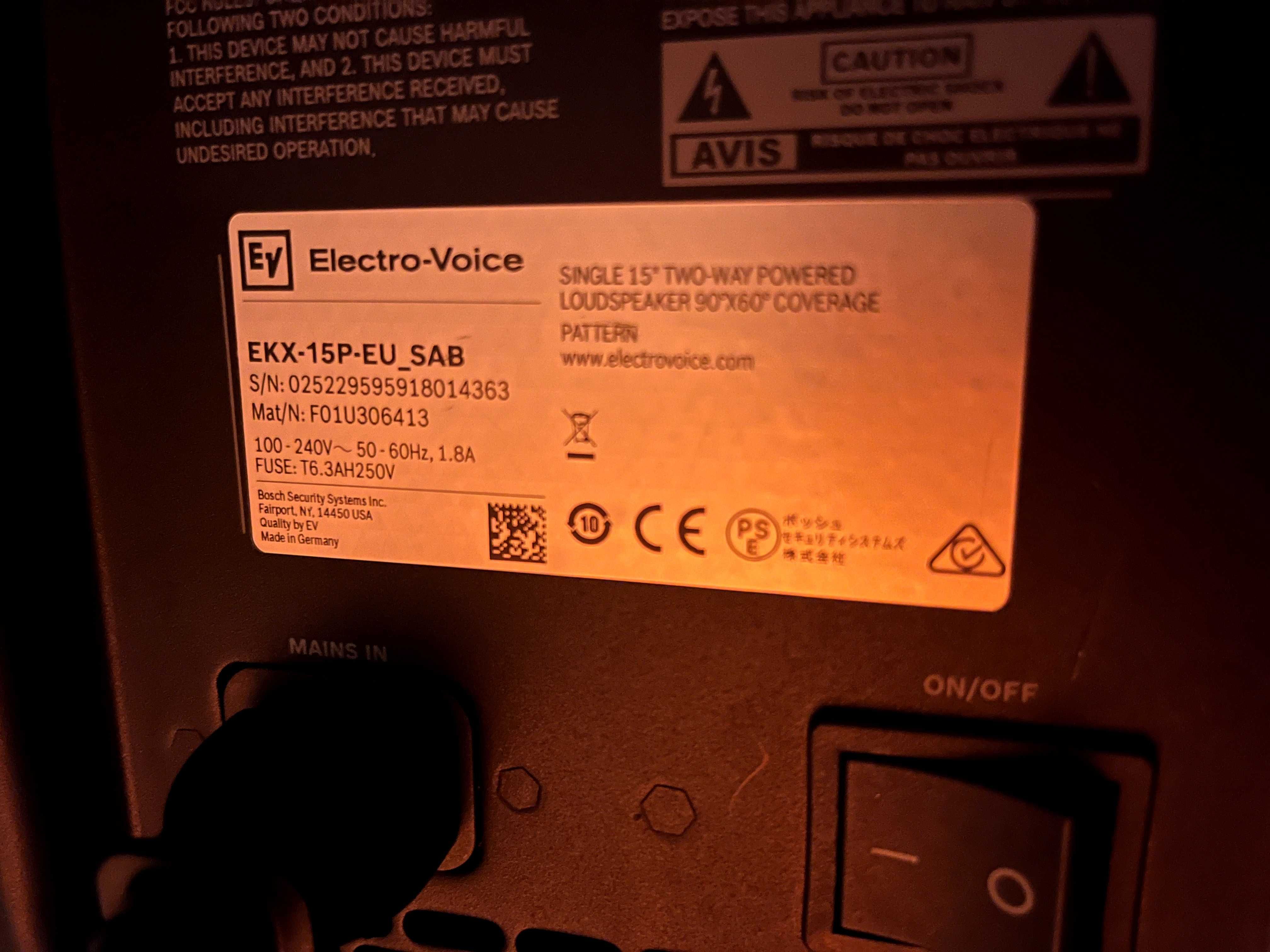 Electro Voice EKX 15P + EKX 18SP // monitors and subwoofer set