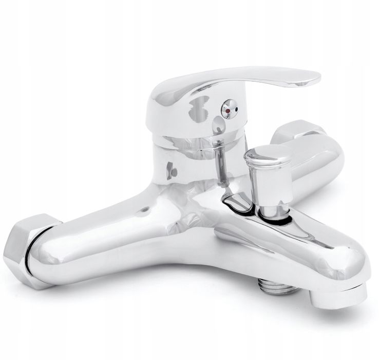 Bateria Wannowa Prysznicowa Ścienna Kran Wannowo Natryskowa Chrom