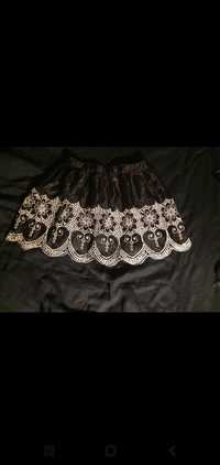Gotycka rozkloszowana spódniczka z haftem tutu dollskill widow