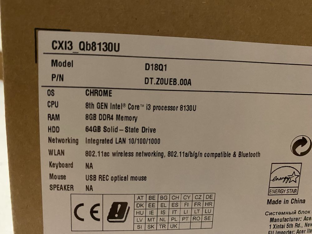 Acer chromebox cxi3