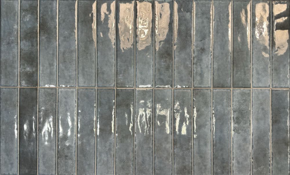 Płytki Monpelli navy 29,8 x 6,5 mix cegiełka STR połysk blue ściana