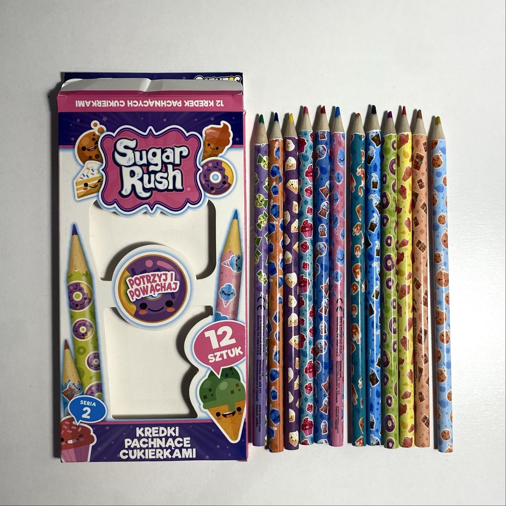 Kredki pachnące scentos sugar rush 12 kolorów malowanie rysowanie szki