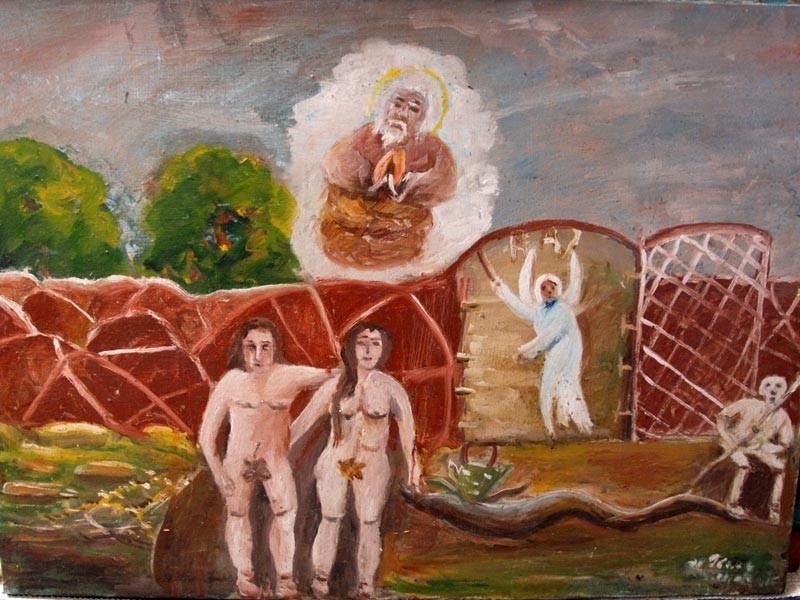 Jerzy Kaczmarek - obraz ludowy - Wygnanie z raju