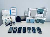 Zestaw kolekcjonerskich telefonów komórkowych Nokio, Siemens, Huawei