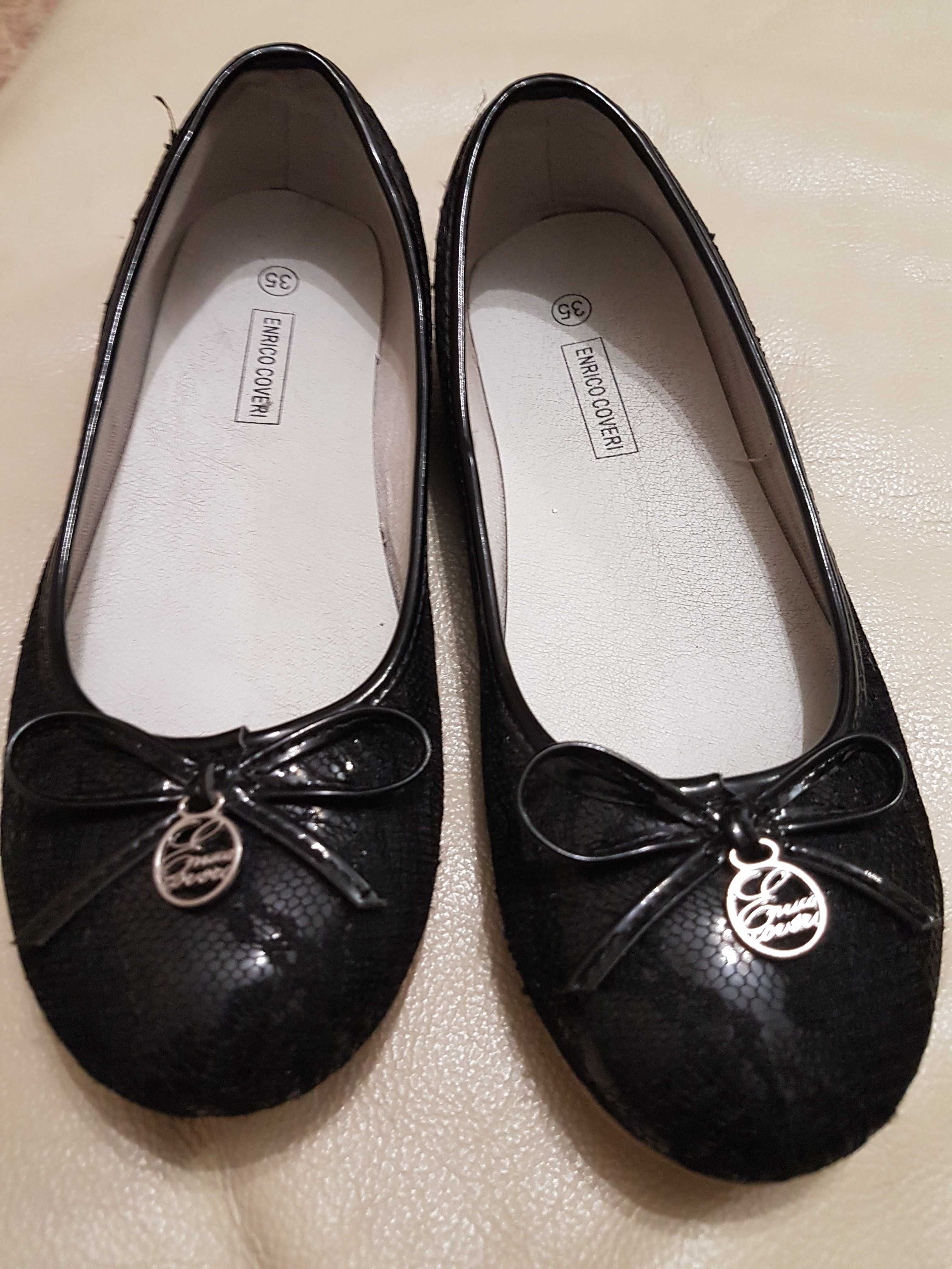 Balerinki buty czarne r. 35 wew. wkł. 22 cm