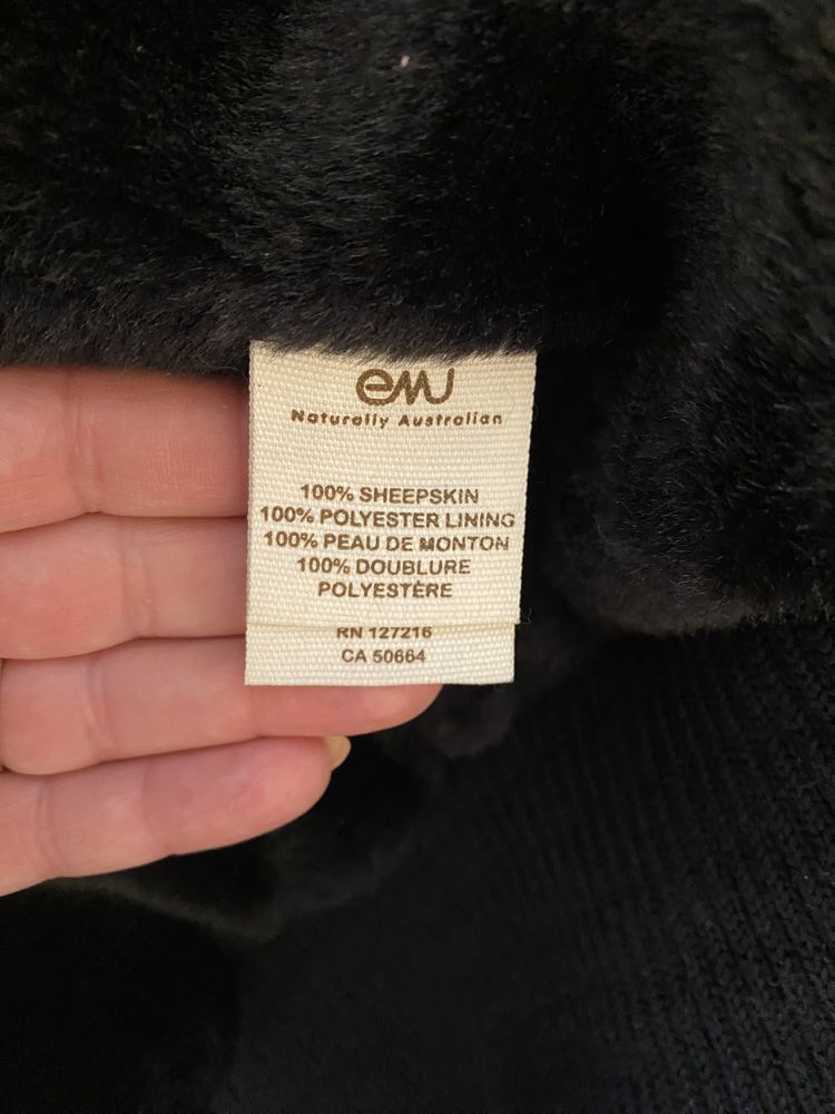 Kamizela EMU kożuch skóra naturalna z kapturem