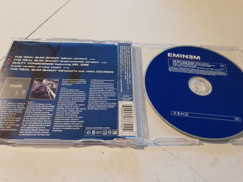 Eminem - The Real Slim Shady, CD, CD-ROM, video, singiel, 2000 rok