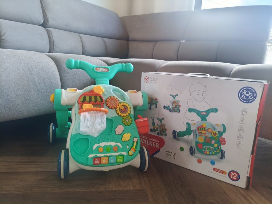 Pchacz jeździk hulajnoga stolik interaktywny edukacyjny 4w1 dla dzieci