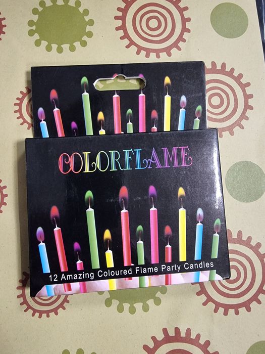Świeczki urodzinowe na tort kolorowy płomień 12 sztuk na torty