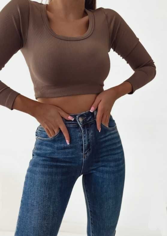 Jeansy push up z wysokim stanem