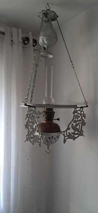 Stara wisząca lampa naftowa - ok. 80 cm