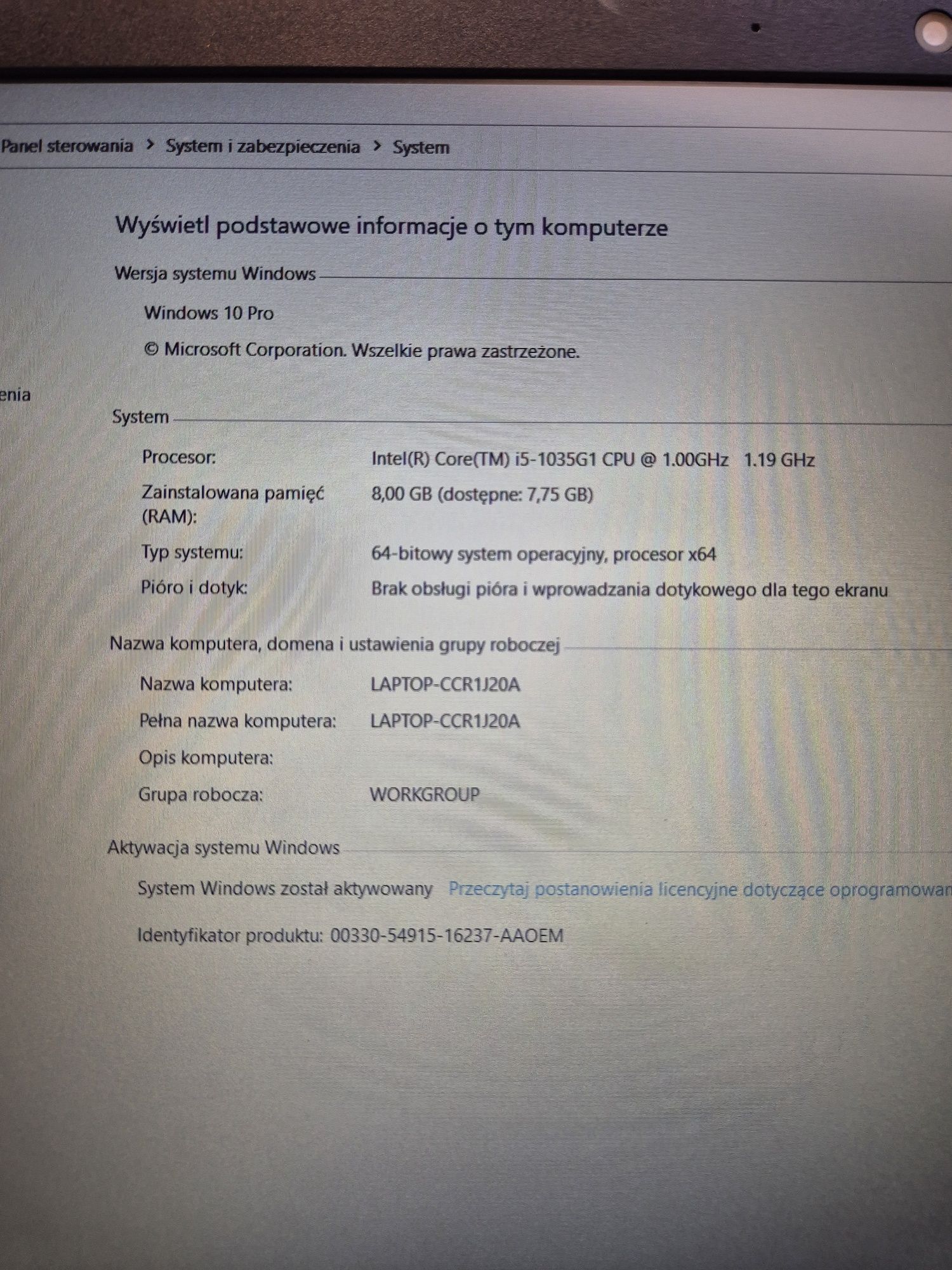 Laptop Lenovo Intel Core i5-1035G1