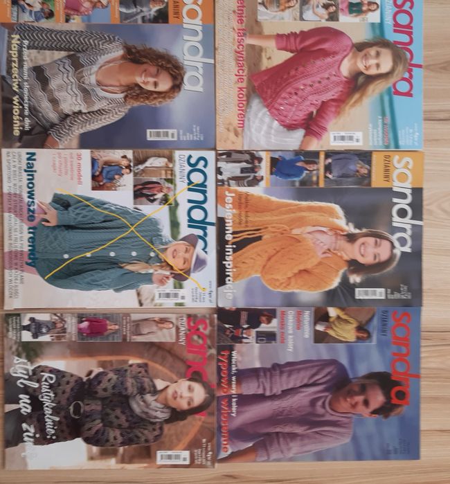 Sandra gazetki z wzorami na druty