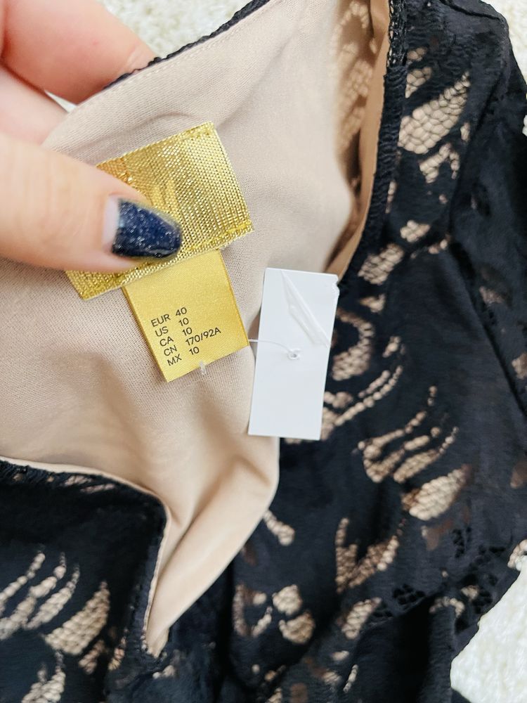 Вечірня сукня чорна гіпюрова платье zara ажурна сукня h&m