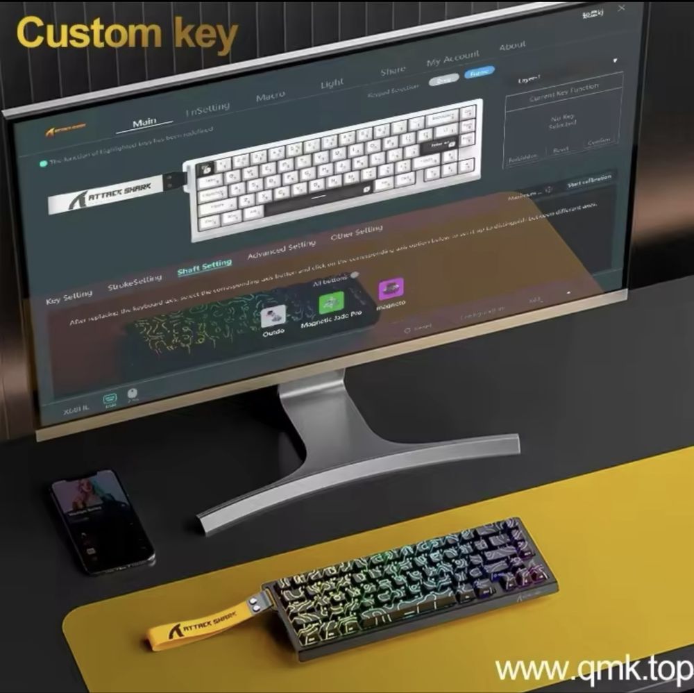 Магнитная клавиатура | клавиатура на белых свечах| attack shark x68