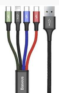 Кабель USB Baseus Rapid Series 4in1 micro USB/Lightning/2xType-C Cable
