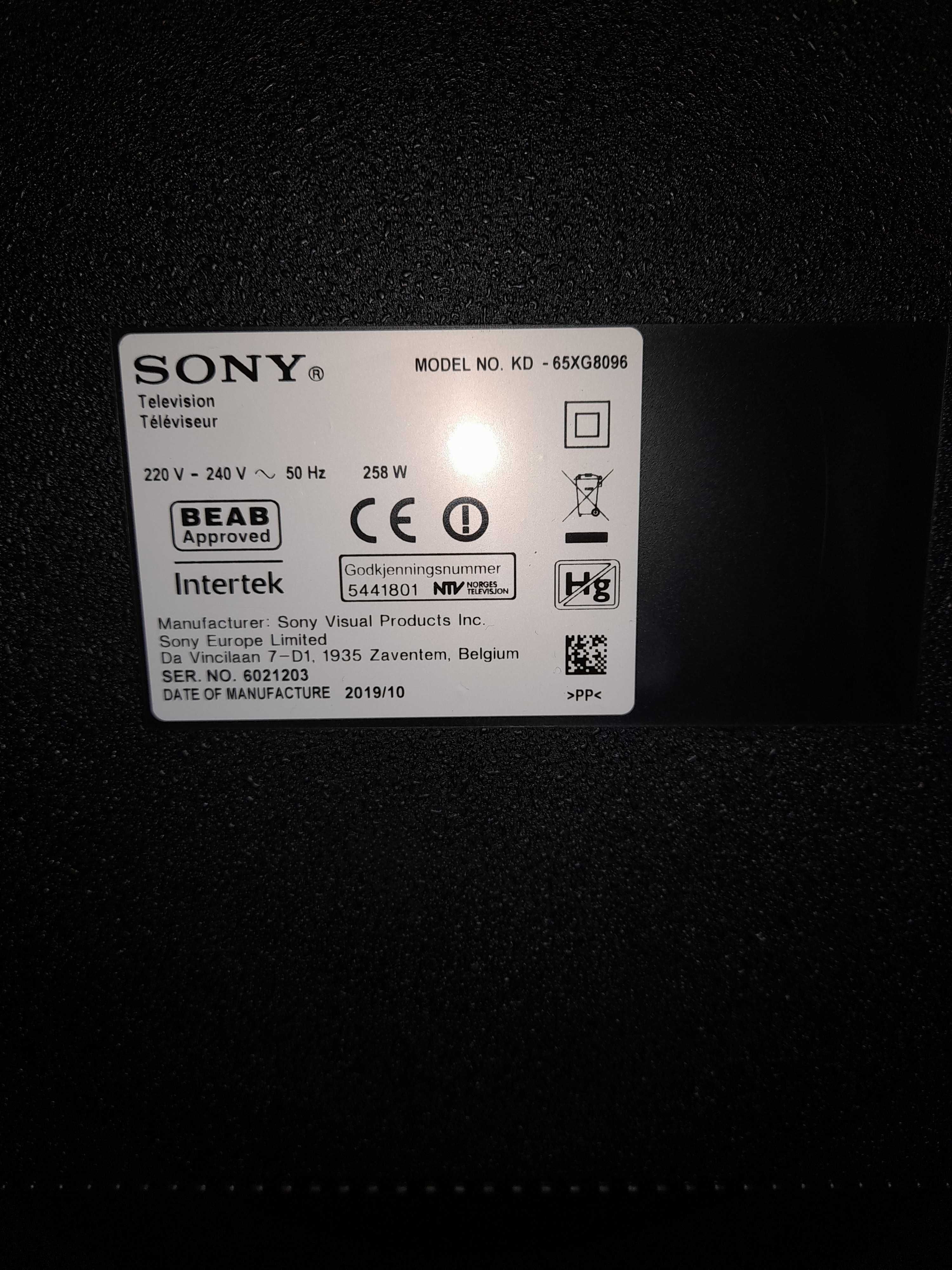 sony kd-65xg8096 inteira ou as peças