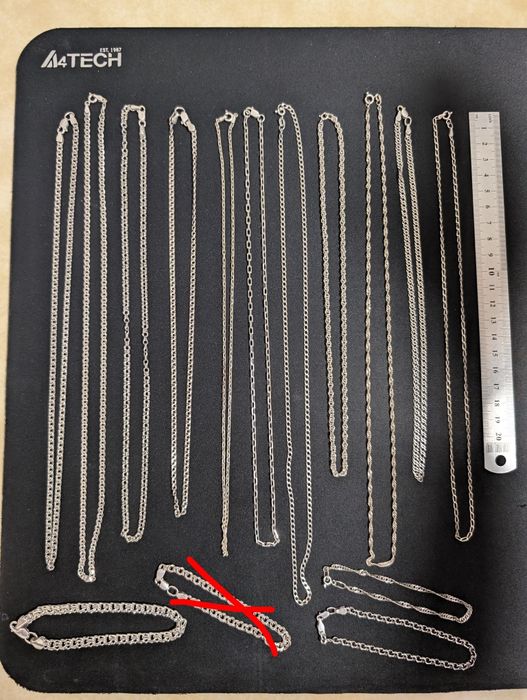 Срібні ланцюжки та браслети 925 проби