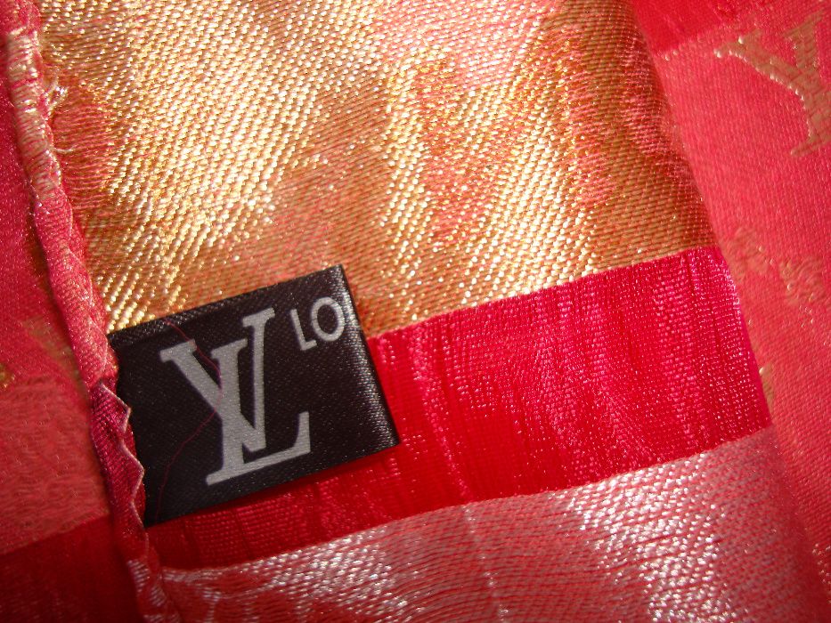 палантин Louis Vuitton шовк 100% 176*62см
