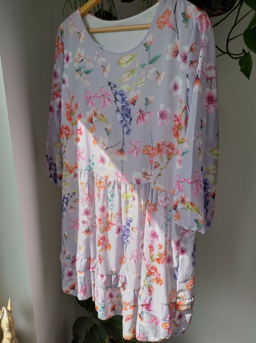 Szyfonowa sukienka liliowa
