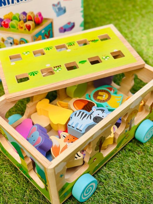 Деревʼяна каталка-сортер «Тваринки»