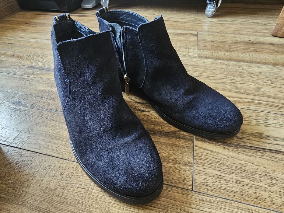 Botki Tommy Hilfiger 38 skóra naturalna zamsz