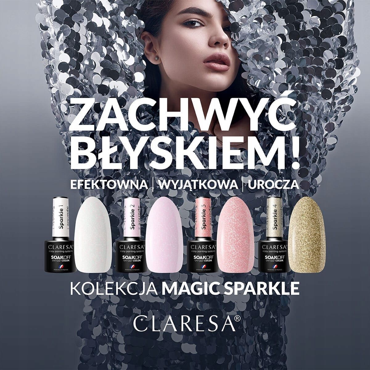 Claresa Lakier Hybrydowy Sparkle 12 - 5Ml