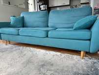 Mazzini sofas - Turkusowa sofa rozkładana z funkcją spania na nóżkach