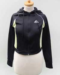 Bluza Adidas Czarna  XXS 32 Kaptur Limonkowa