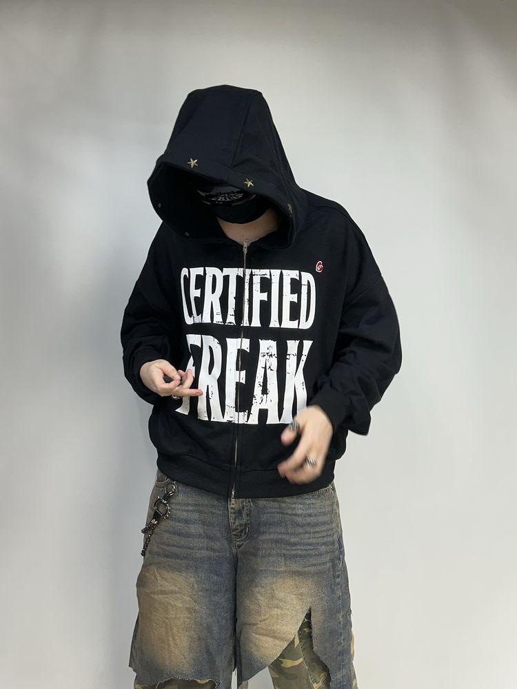 Project GRAILZ G/R gr cetified freak кофта худи черная зипка худі зіп
