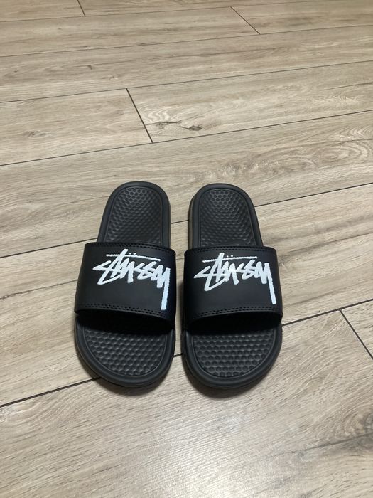 Тапочки мужские Nike Benassi Stussy Black