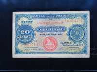 Nota 20 centavos 1914 Moçambique MUITO RARA