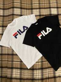 Мужская белая футболка Fila S-L чёрная женская майка ФИЛА Новая