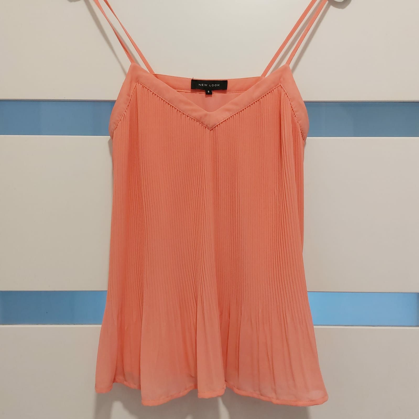 Nowa Koralowa plisowana bluzka top New Look