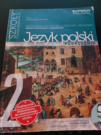 Język polski 2, poziom podstawowy i rozszerzony.