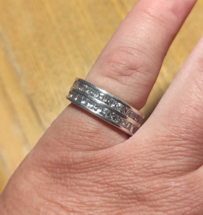 Кільце срібло 925, Fossil, труба, двустронне р.16,5-17