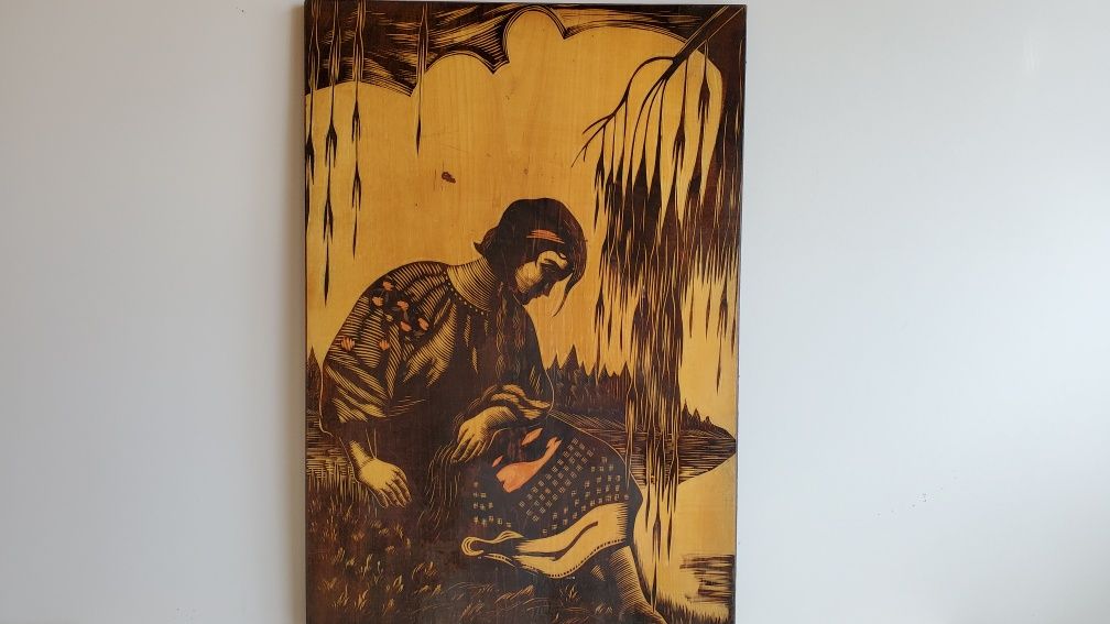 Дерев'яна картина "Катерина" за мотивами творів Т. Г. Шевченка