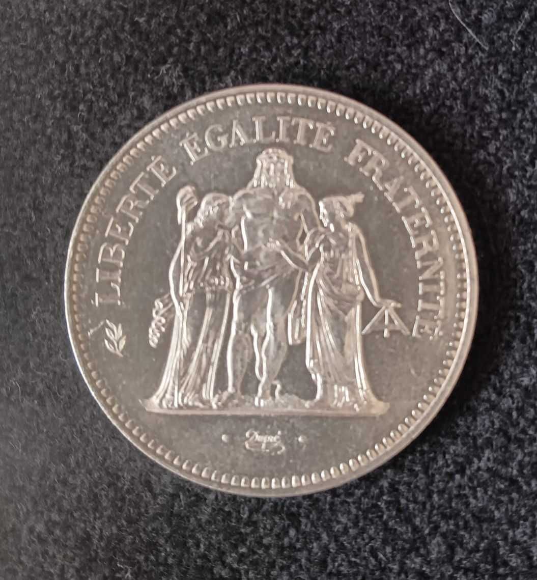 Moeda de coleção em prata 50 francos de 1974