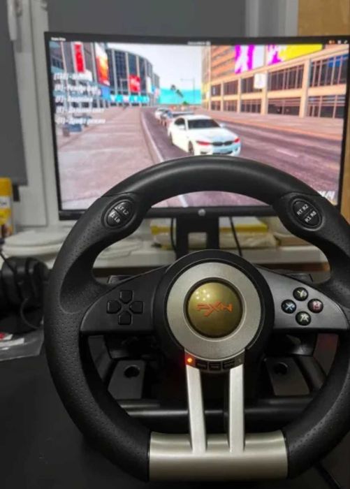 Продам руль для игр на пк ps4 автомат коробка вибрация поворот на 180