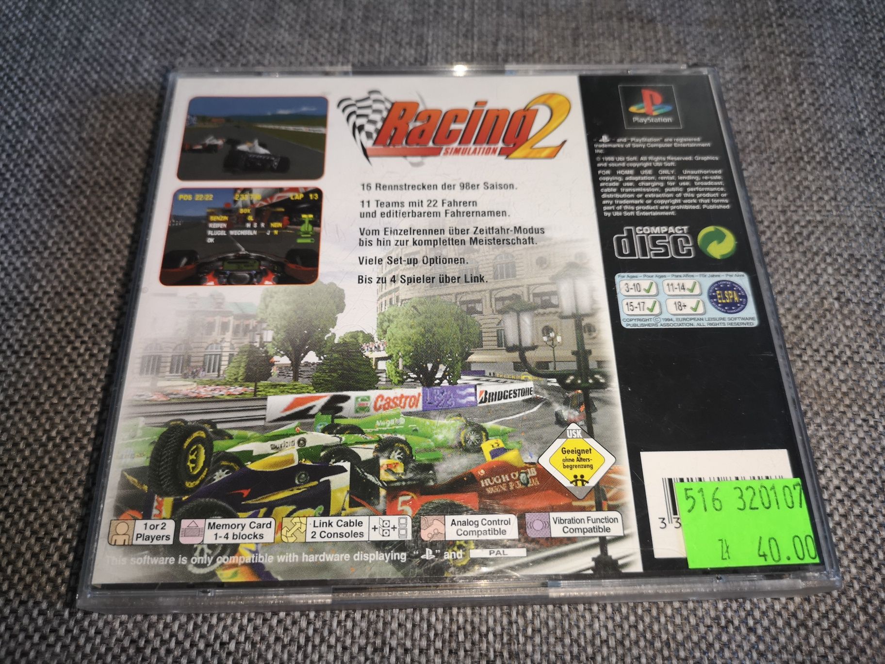 Racing Simulator 2 PSX PS1 gra ANG (płyta bdb+) sklep Ursus