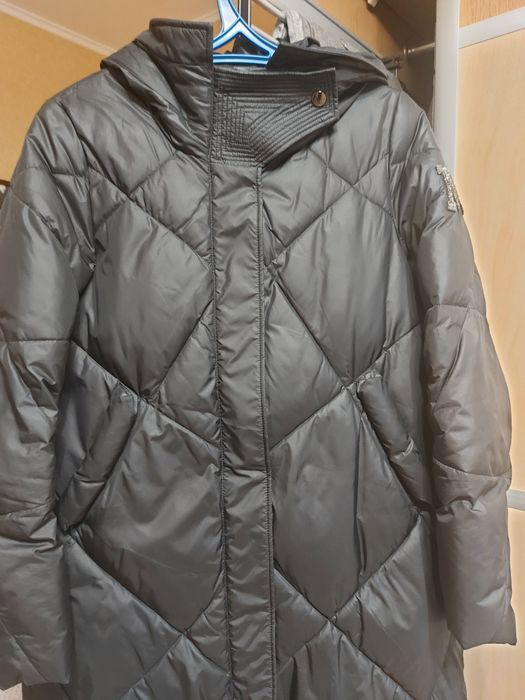 Пуховик длинний, теплий, біопух