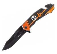 FOXTER® Nóż składany ratowniczy sprężynowy myśliwski 22cm