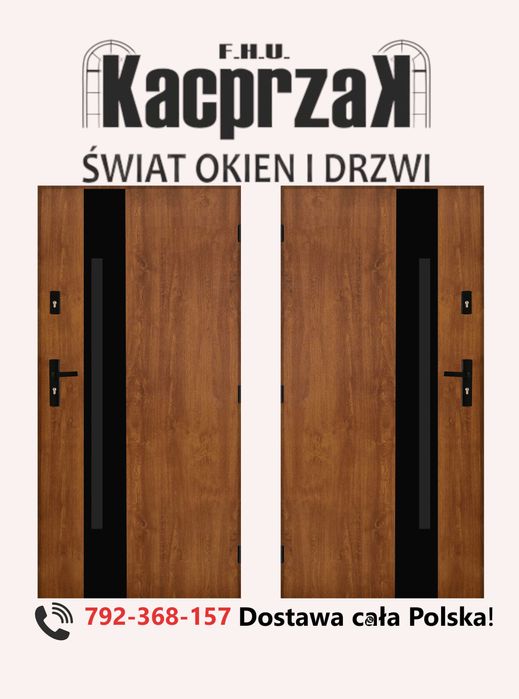 Drzwi KACPRZAK 90x200 Drzwi Zewnętrzne MARS 09 Złoty dąb Lider OLX