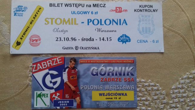 Polonia Warszawa bilety wyjazdowe