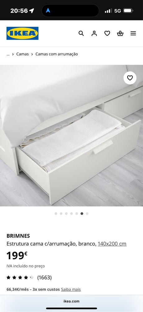 Cama de casal com arrumação