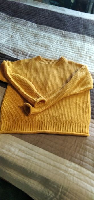 Sweter musztardowy, miodowy M